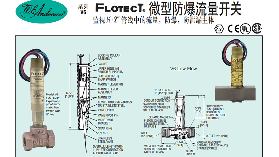 防爆流量开关V6EPB-B-S-4-B-CSA-Dwyer