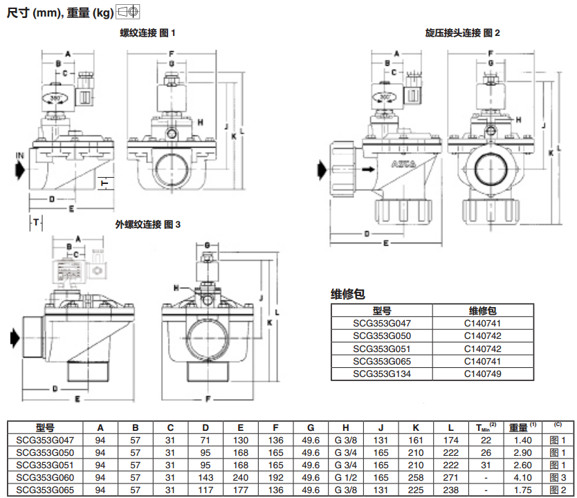 ASCO电磁阀SCG353G047尺寸 (2)