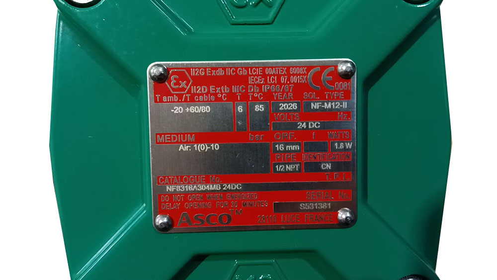 ASCO隔爆两位三通电磁阀NF8316A304MB