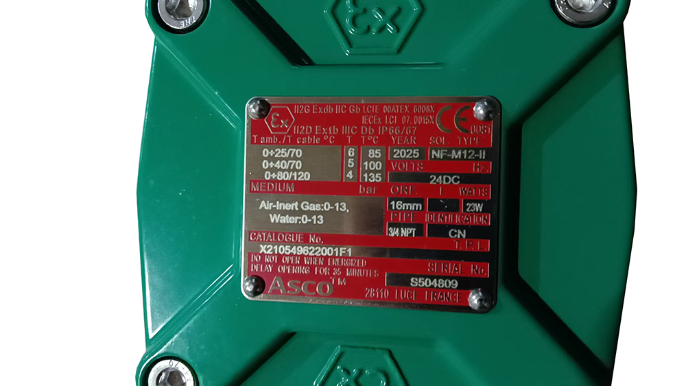 ASCO常开隔爆电磁阀X210549622001F1 ASCO常开隔爆电磁阀X210549622001F1