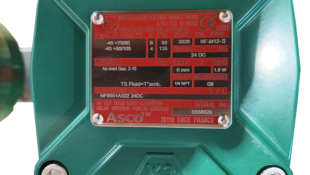 asco双电控防爆电磁阀NF8551A322 asco双电控防爆电磁阀NF8551A322