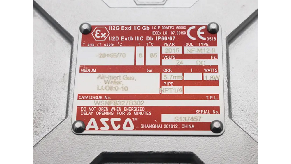ASCO隔爆电磁阀WSNF8327B302