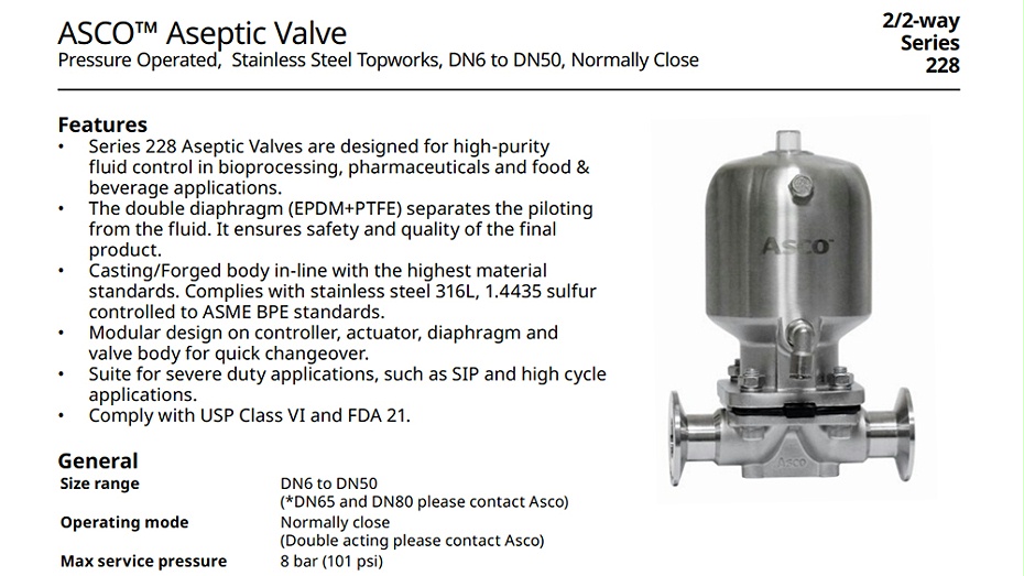 ASCO不锈钢隔膜阀W228C1227111P00.图1